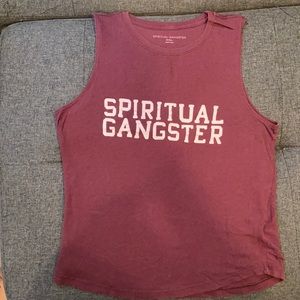 Spiritual gangster tank burgundy and blush